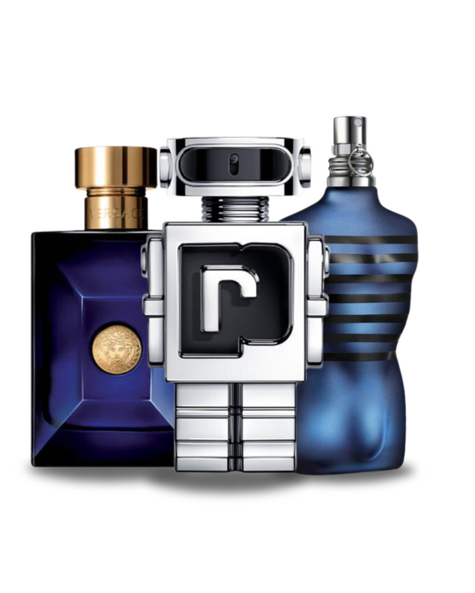 Combo 3 perfumes Versace DYLAN BLUE, Paco Rabanne PHANTOM e Jean Paul Gaultier ULTRA MALE 100ml